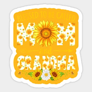 Blessed To Be Called Mom Grandma Sunflower Mothers Day Sticker